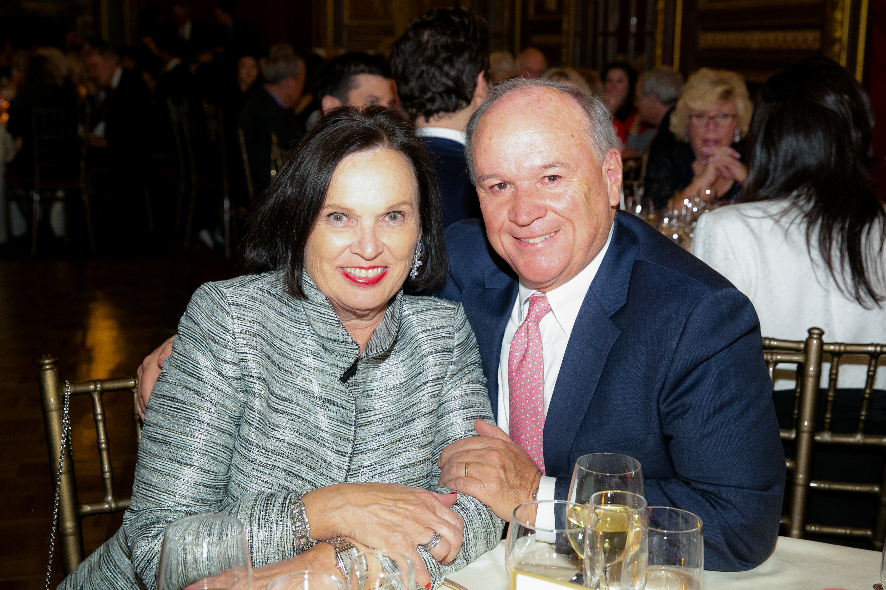 Man and woman smiling at the camera during 2019 Gala