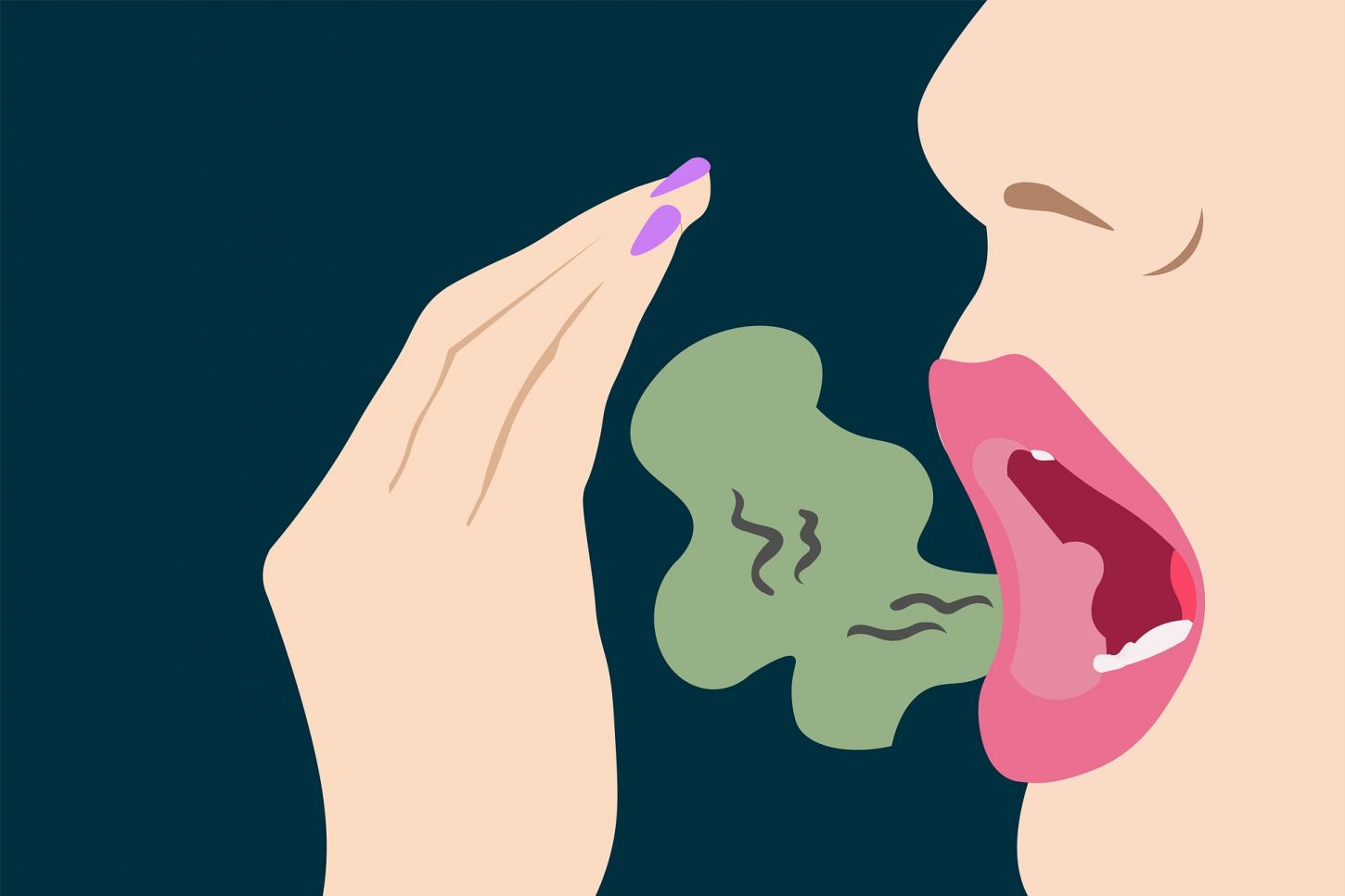 Women with Bad Breath Illustration